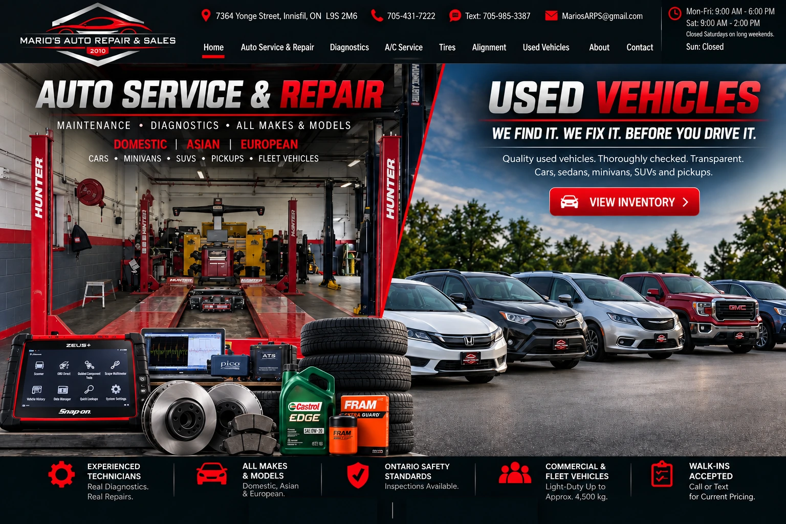 Mario's Auto Repair & Sales homepage