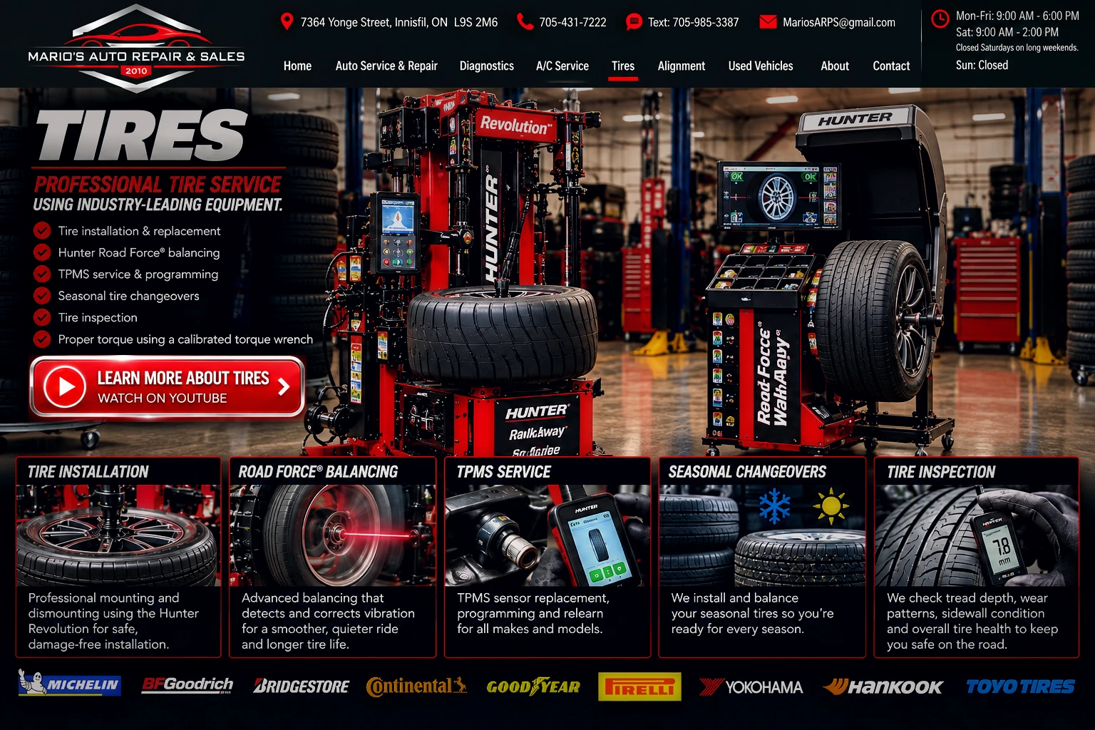 Tire Service at Mario's Auto Repair & Sales